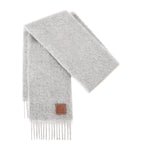 LOEWE wool-mohair logo scarf with tassels, UK version