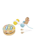 Janod Pure pull-along snail toy with xylophone and tambourine, UK version