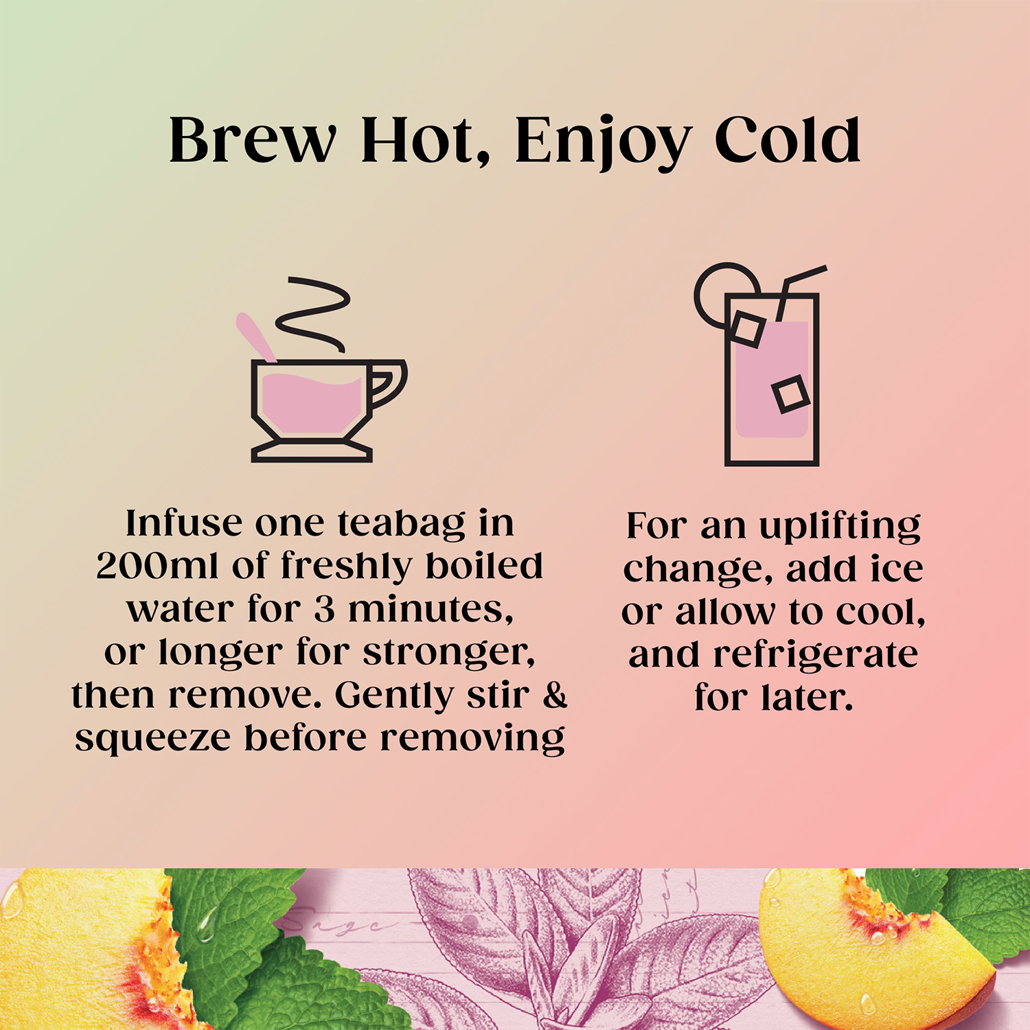 Twinings Peach Tea Menopause 20 Tea Bags (British brand)