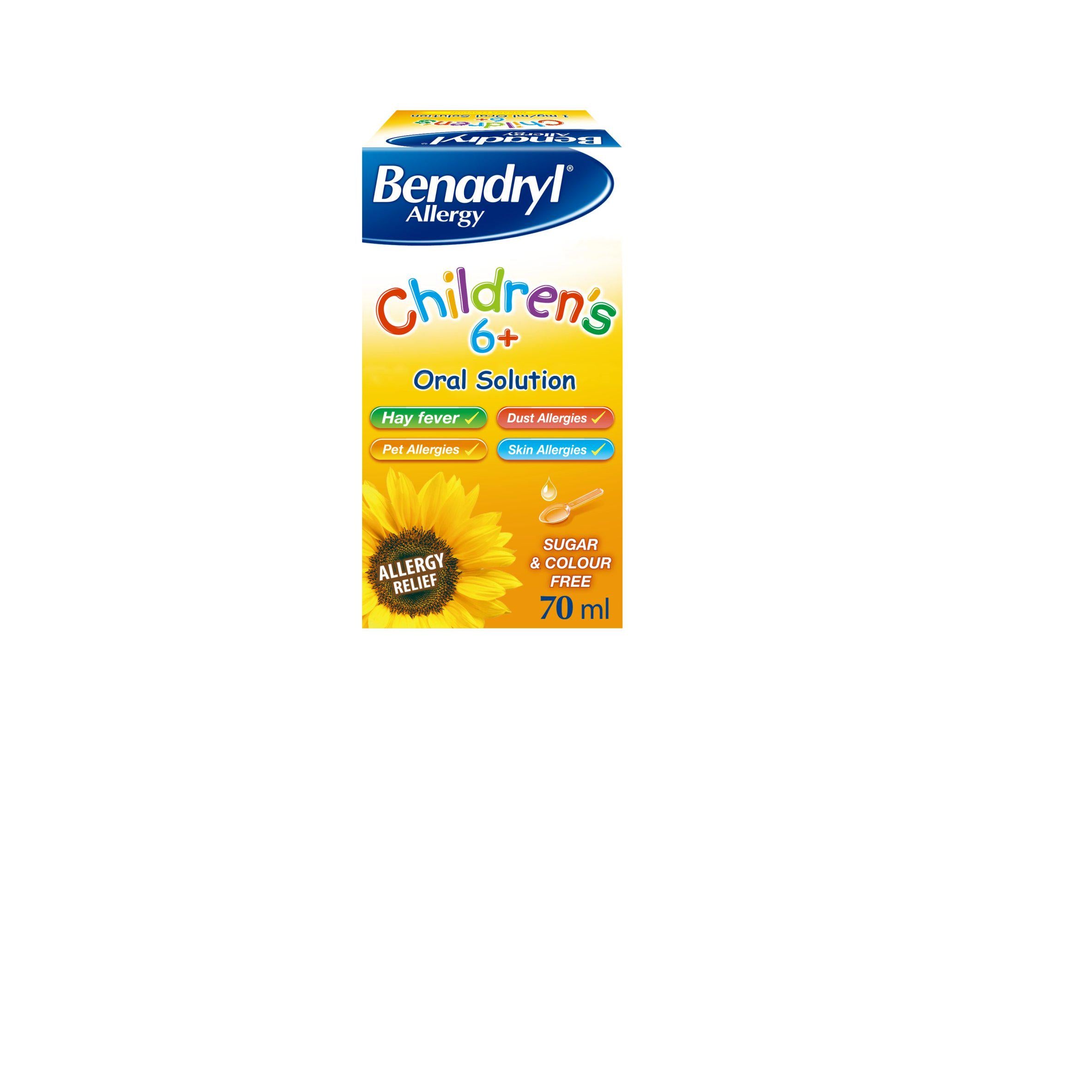 Benadryl Allergy Children's 6+ 1 mg/ml Oral Solution Banana Flavour 70ml GOODS Sainsburys   