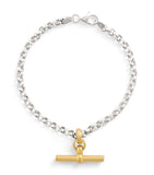 Tilly Sveaas gold-plated T-bar belcher chain bracelet, imported from the UK
