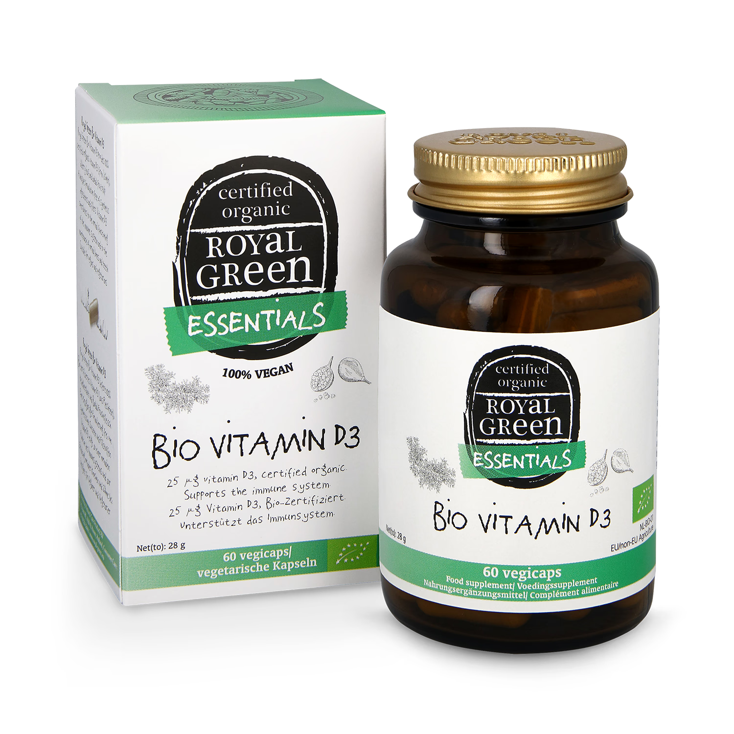 Royal Green Vitamin D3 Bio 60 capsule supplement (British brand)