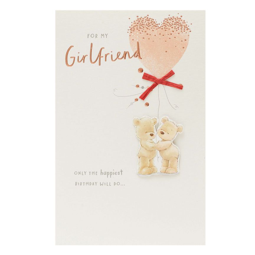 Gibson Nutmeg Cute Bears Girlfriend Birthday Card General Household ASDA   