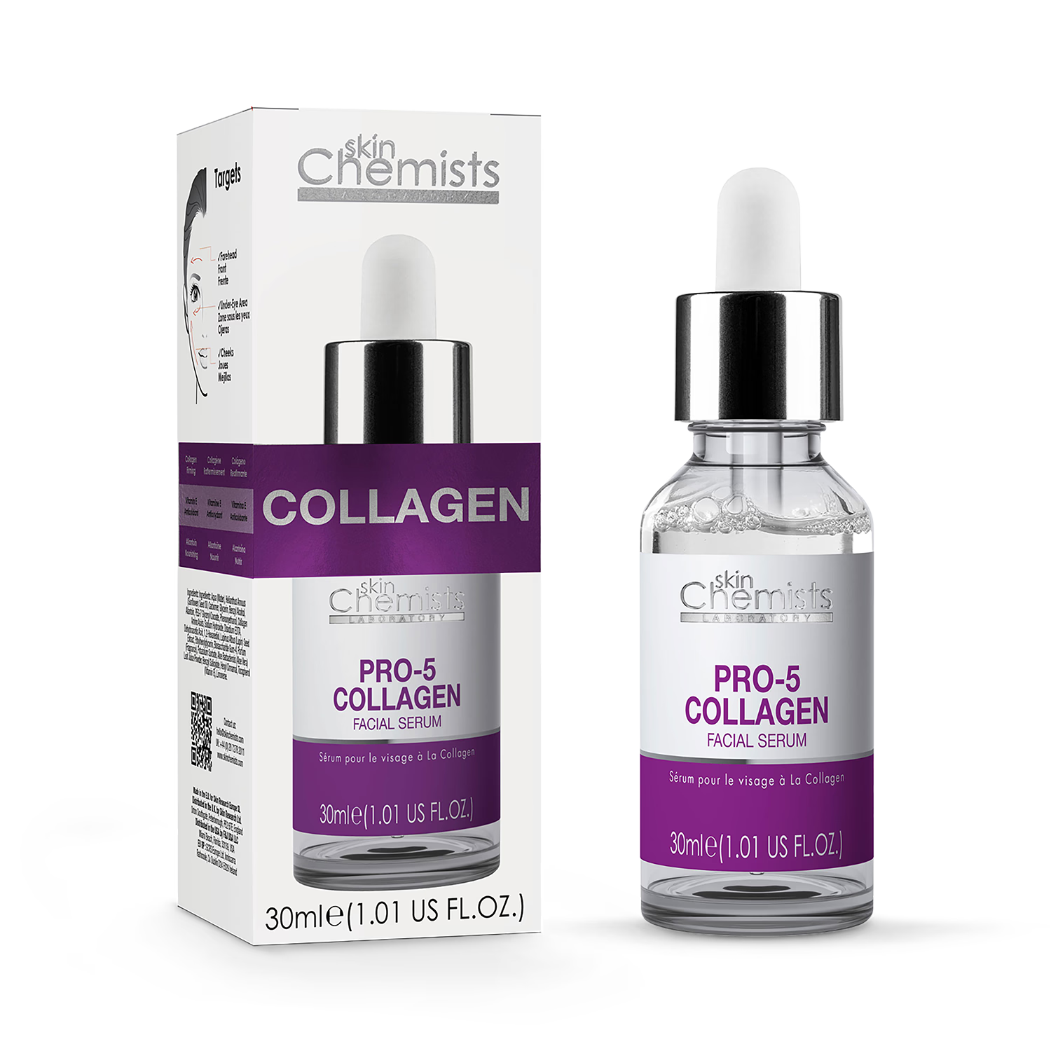 skinChemists Pro-Collagen 5 facial serum 30ml (British brand)