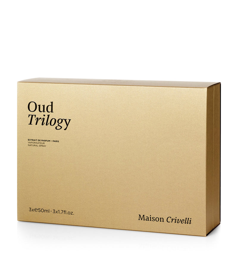Maison Crivelli Oud Trilogy fragrance gift set 3 x 50ml, imported from the UK