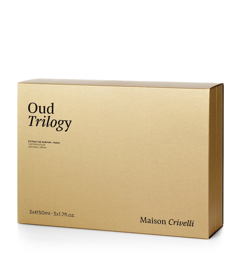Maison Crivelli Oud Trilogy fragrance gift set 3 x 50ml, imported from the UK