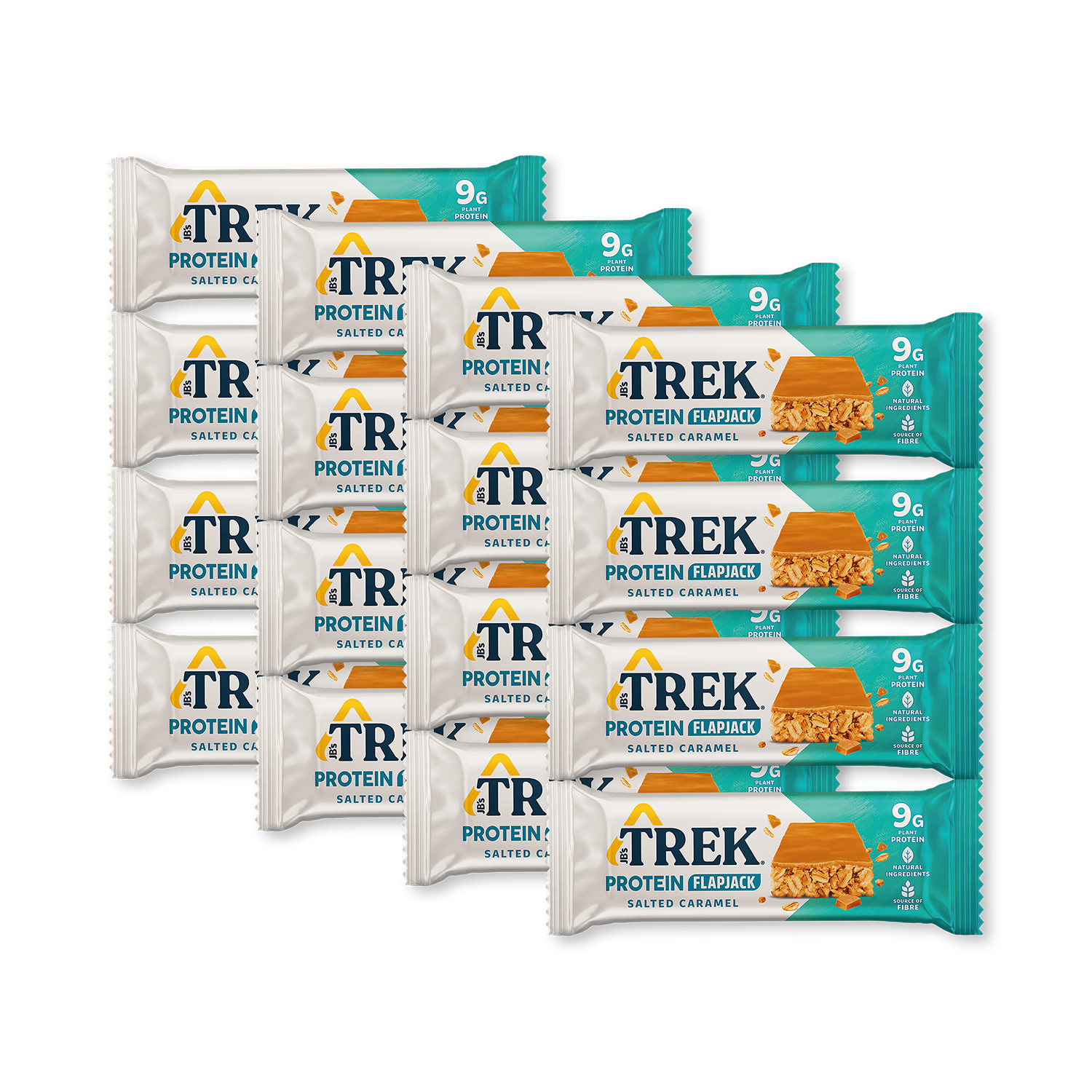 Trek salted caramel protein flapjack 50g bar, imported from the UK