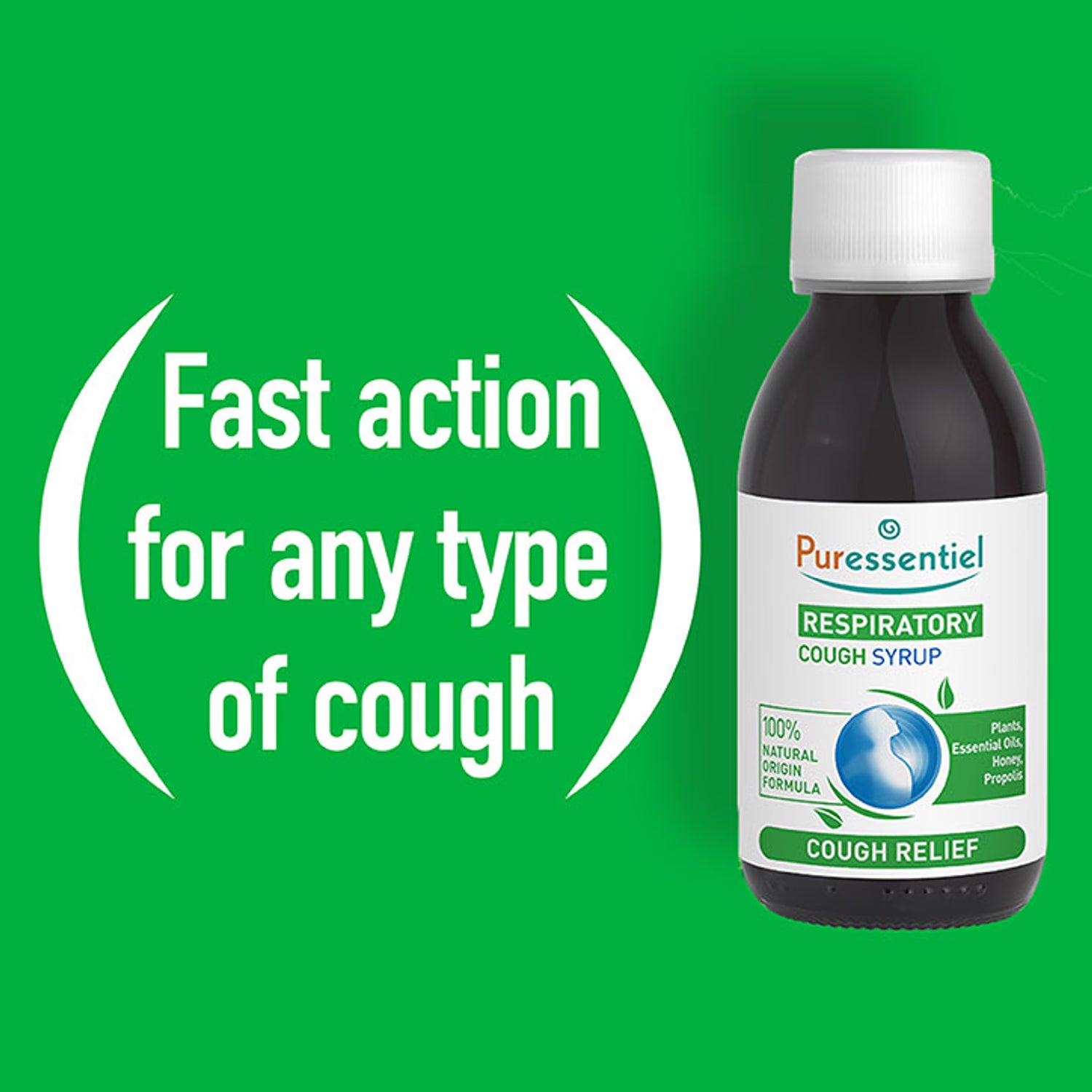 Puressentiel Respiratory Cough Syrup 125ml, imported from the UK