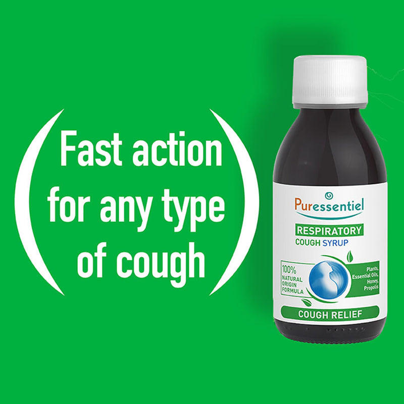 Puressentiel Respiratory Cough Syrup 125ml, imported from the UK
