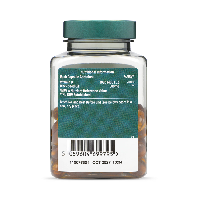 Holland & Barrett Black Seed Oil 60 Capsules, UK version
