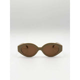 SVNX retro oval sunglasses beige brown lenses - British product