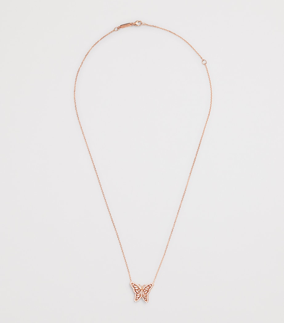 Suzanne Kalan rose gold diamond butterfly necklace, UK version