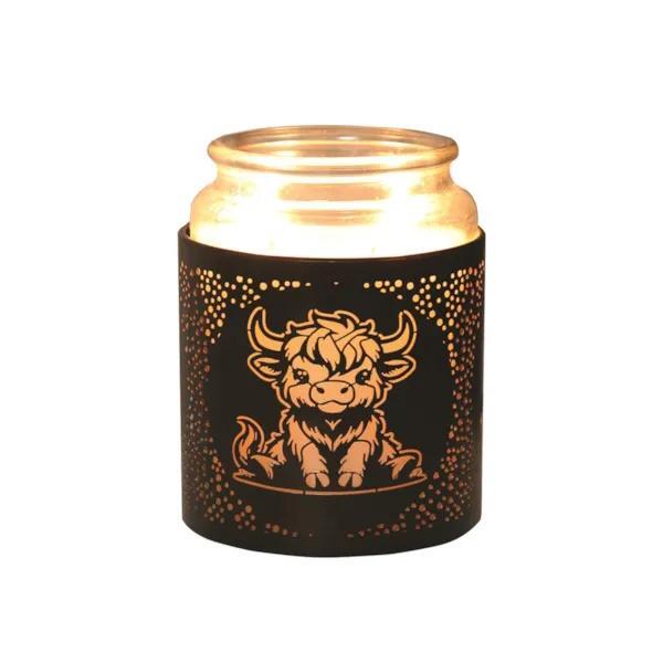 Aroma 3-in-1 Black Highland Cow wax melt burner UK version