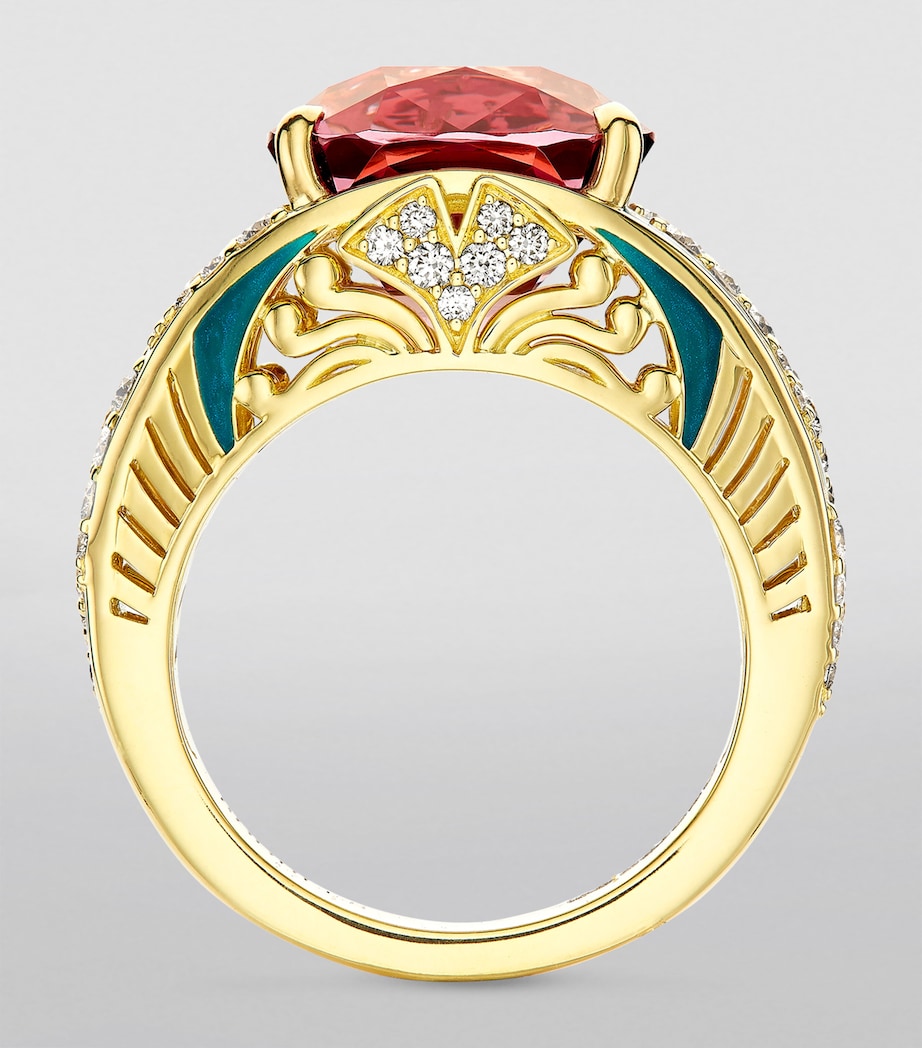 Boodles Prague ring with purple garnet and diamonds (British brand)