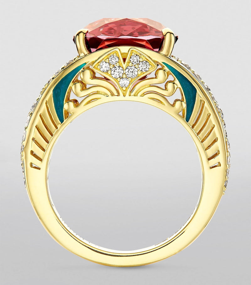 Boodles Prague ring with purple garnet and diamonds (British brand)