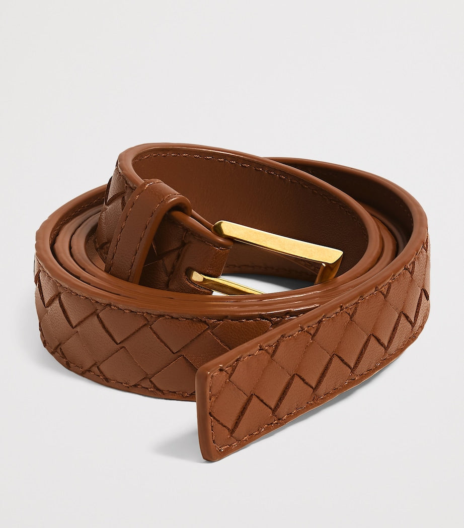 Bottega Veneta Solo belt in Intrecciato leather, imported from the UK