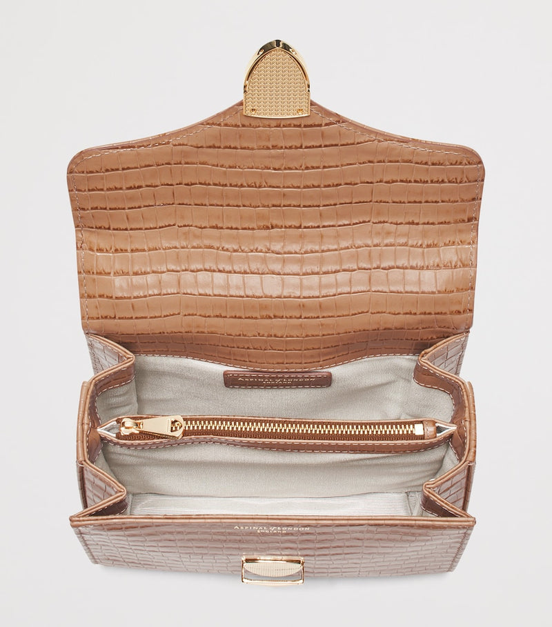 Aspinal of London midi Mayfair top-handle bag in glossy leather - British product