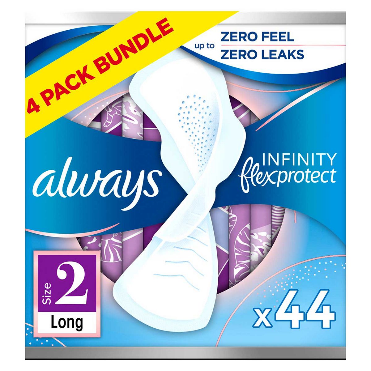 Always Infinity Long (Size 2) Wings Sanitary Towels 11 Pads x4 Bundle GOODS Boots   