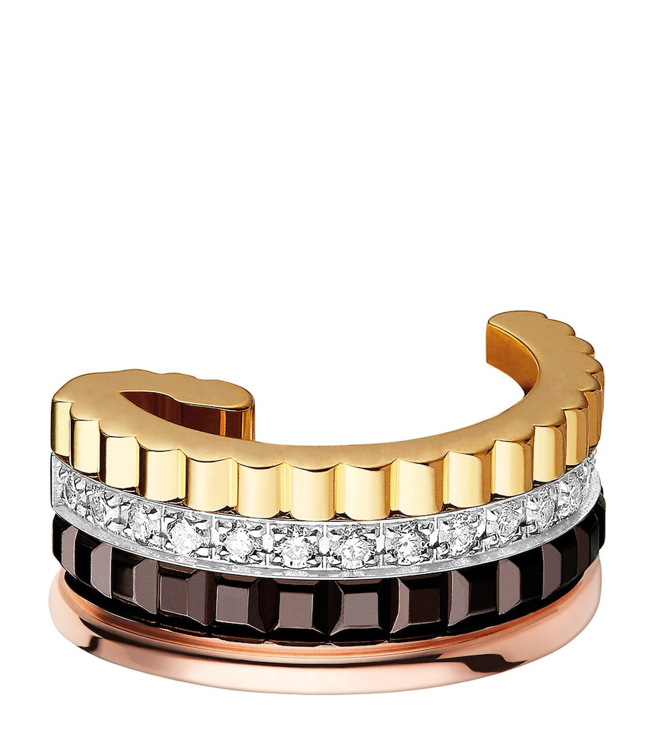 Boucheron small mixed gold and diamond ear clip (British brand)