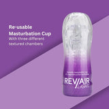 Rev-Air reusable masturbation cup in see-through case (British brand)