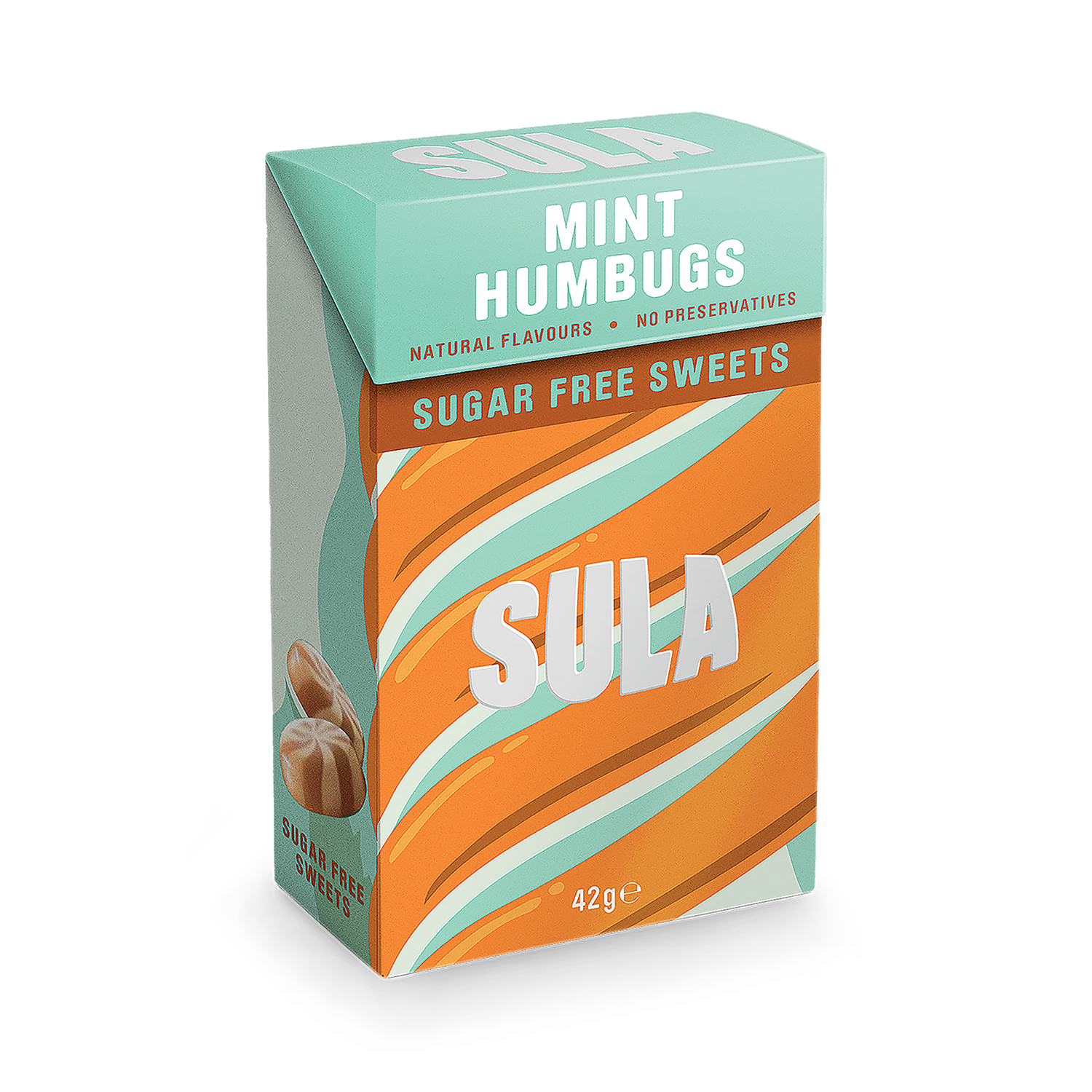 Sula mint humbugs sugar free sweets 42g, imported from the UK