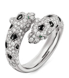 Cartier Panthère white gold diamond emerald onyx ring - British product