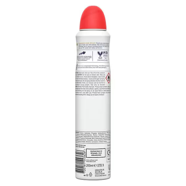 Dove Advanced Care Peach White Blossom Anti-Perspirant Spray 200ml - British product