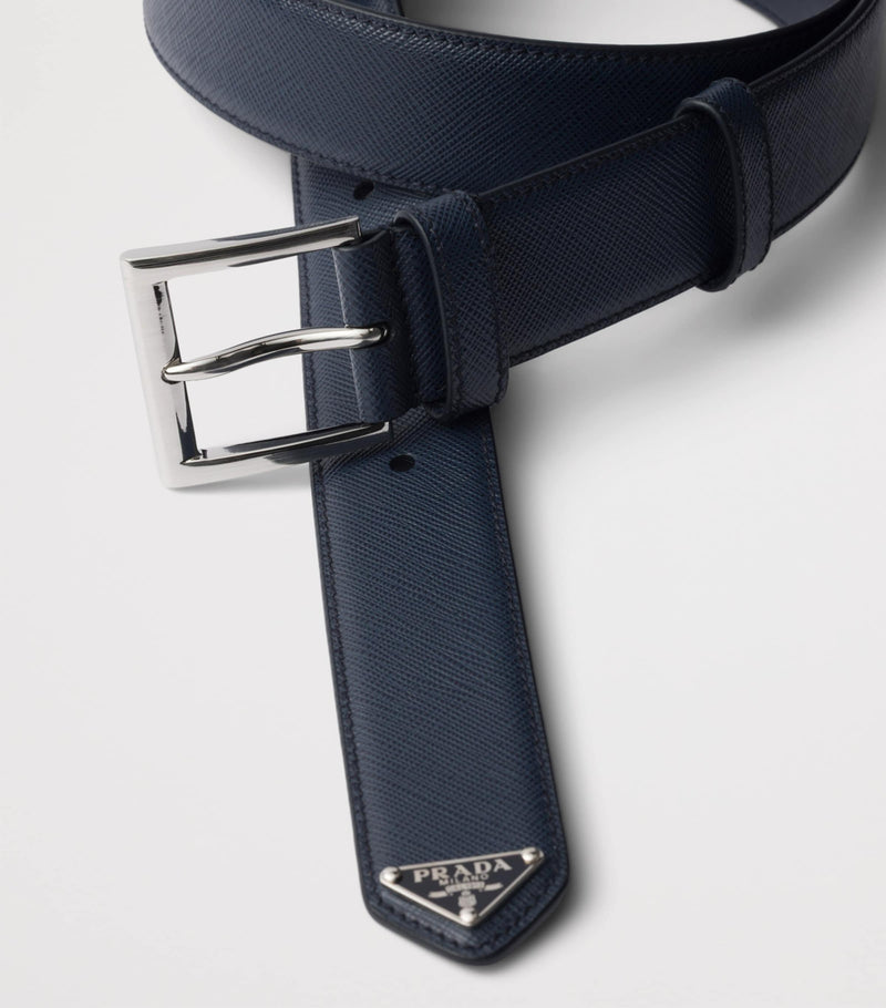 Prada Saffiano leather belt Triangle logo, UK version