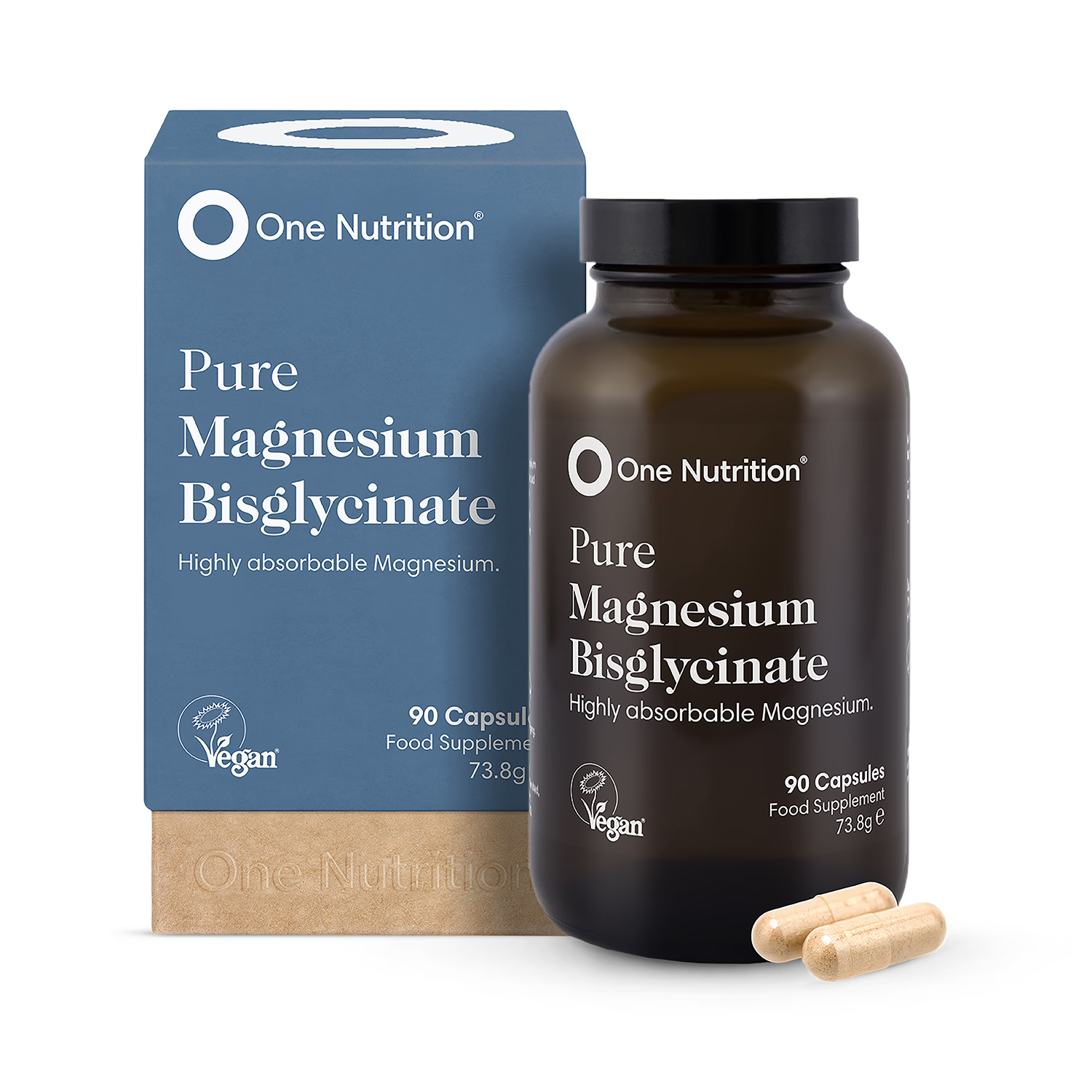 One Nutrition magnesium bisglycinate 90 capsules (British brand)