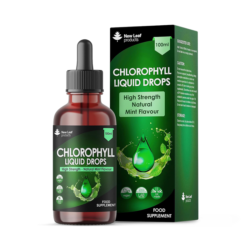 New Leaf Products chlorophyll liquid drops 100ml, imported from the UK