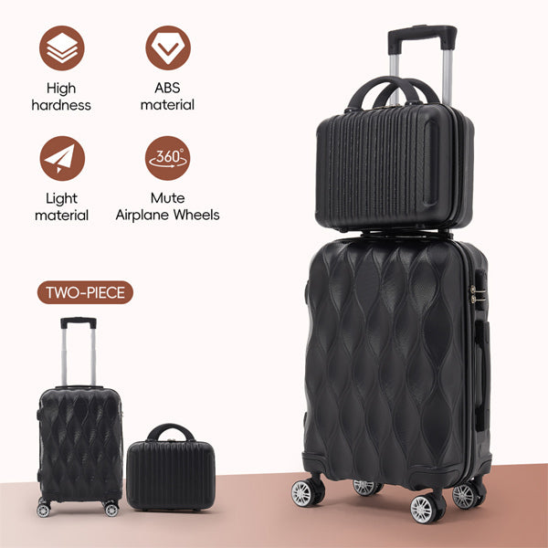 Livingandhome 2 Pcs Hard Shell Travel Suitcases Set