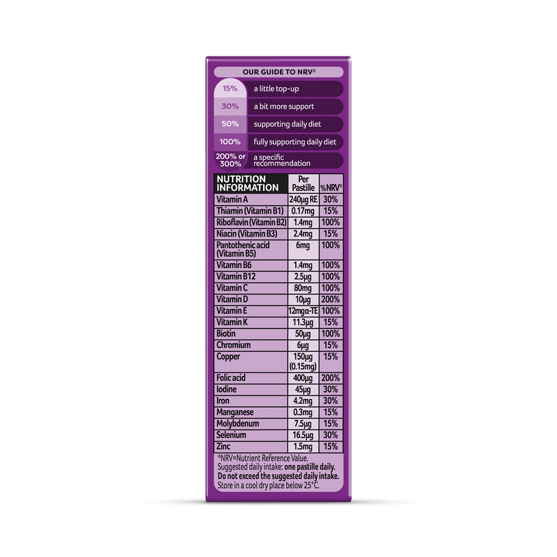 Bassetts Vitamins women's multivitamin pastilles raspberry 30 count (British brand)