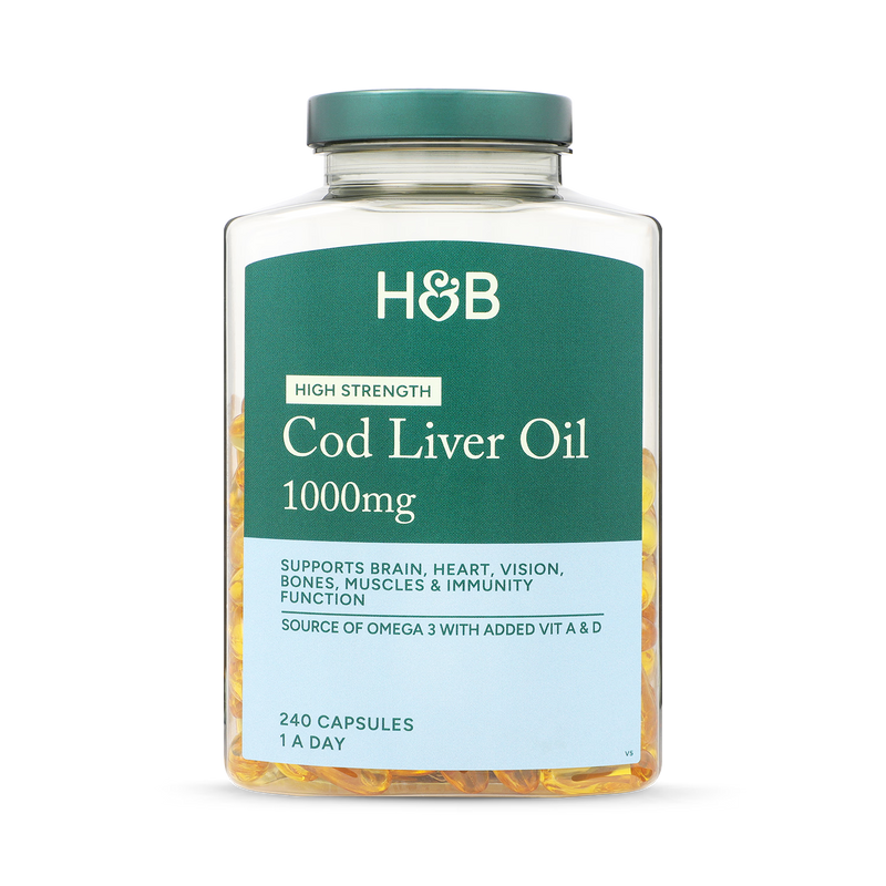Holland & Barrett cod liver oil 1000mg 240 capsules, UK version