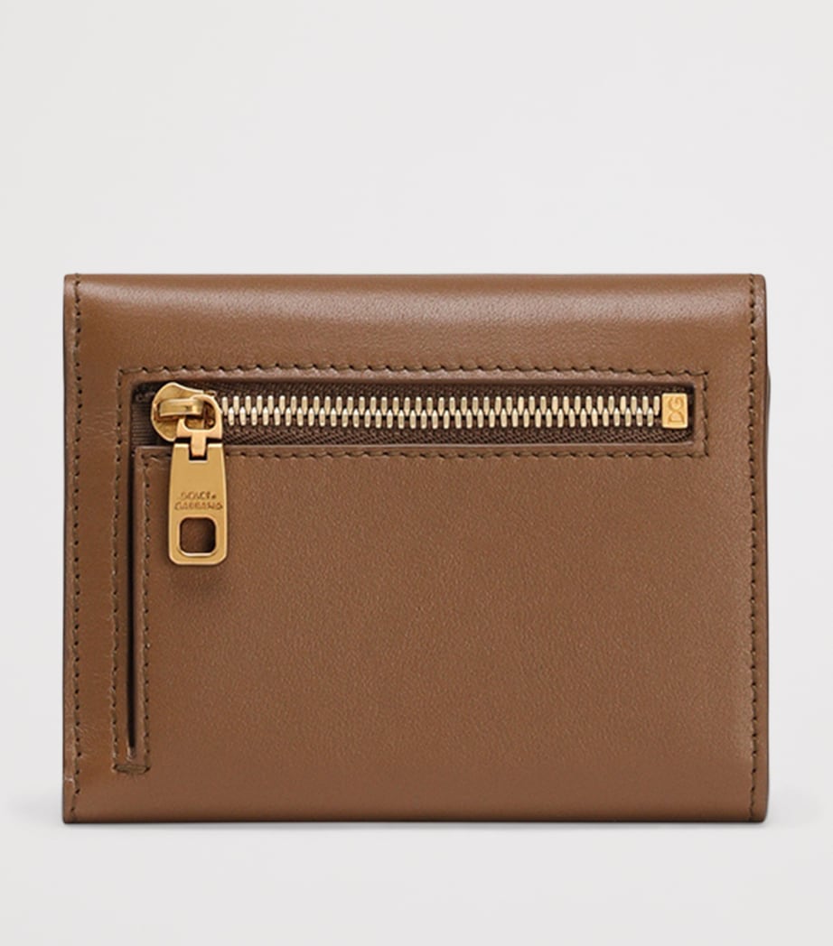 Dolce&Gabbana grained calfskin French flap wallet tan (British brand)