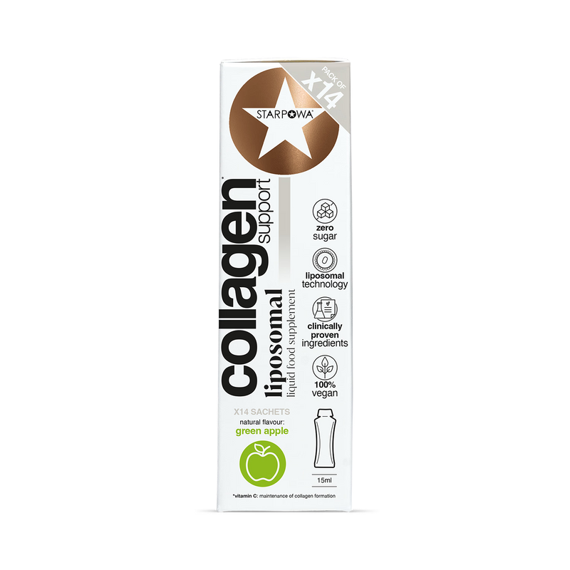 Starpowa Vegan Collagen Liquid Liposomal Green Apple 14 Sachets (British brand)