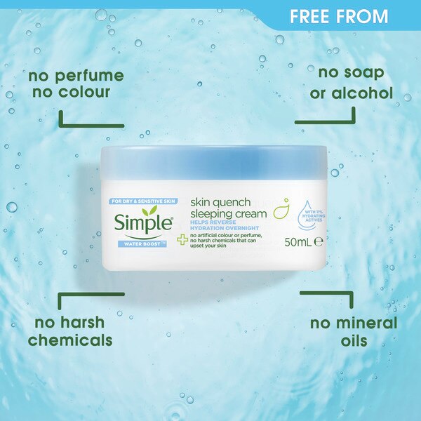 Simple Skin Quench Sleeping Cream Moisturiser 50ml GOODS Superdrug   