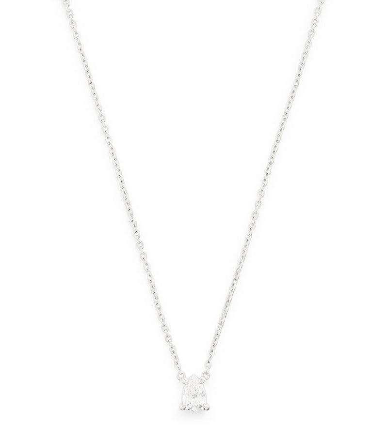 Harrods white gold diamond pendant necklace 0.50ct (British brand)