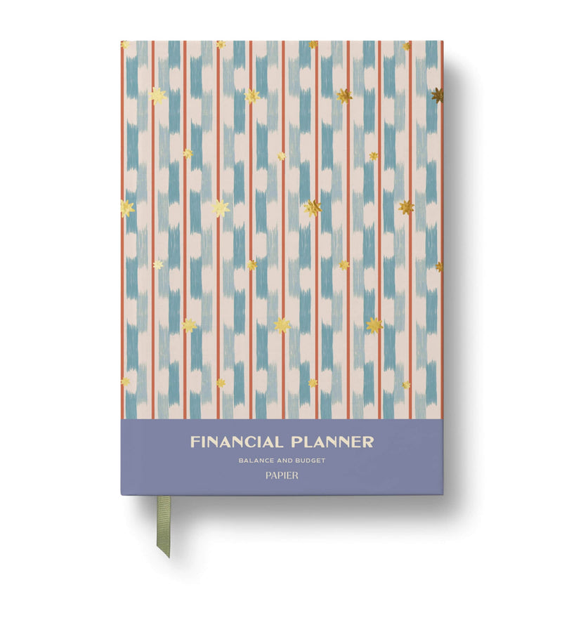 Papier Starry Ikat A5 finance planner, imported from the UK