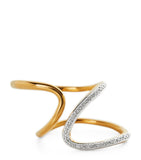 Monica Vinader gold vermeil diamond Riva wrap ring, UK version