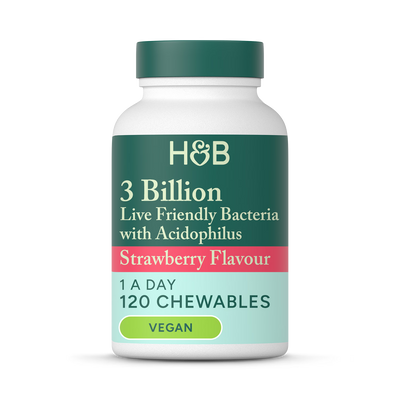 Holland & Barrett Holland & Barrett Chewable Acidophilus Strawberry Probiotic 120 Tablets- Buy online at McGrocer