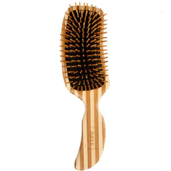 Bass Green Brush Semi S style hairbrush - British product