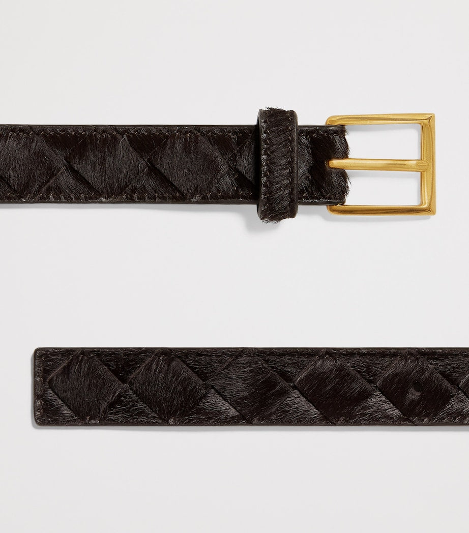Bottega Veneta ponyhårbelte 2 cm, importert fra Storbritannia