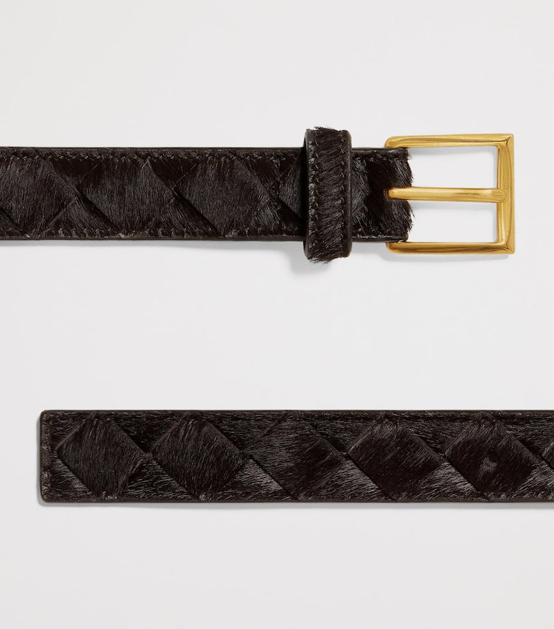 Bottega Veneta ponyhårbelte 2 cm, importert fra Storbritannia