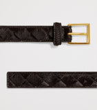 Bottega Veneta ponyhårbelte 2 cm, importert fra Storbritannia