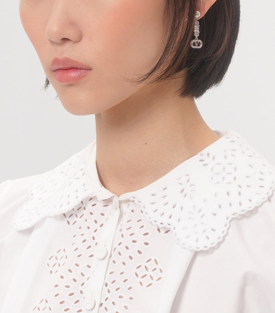 Valentino Garavani VLogo crystal ovalette earrings (British brand)