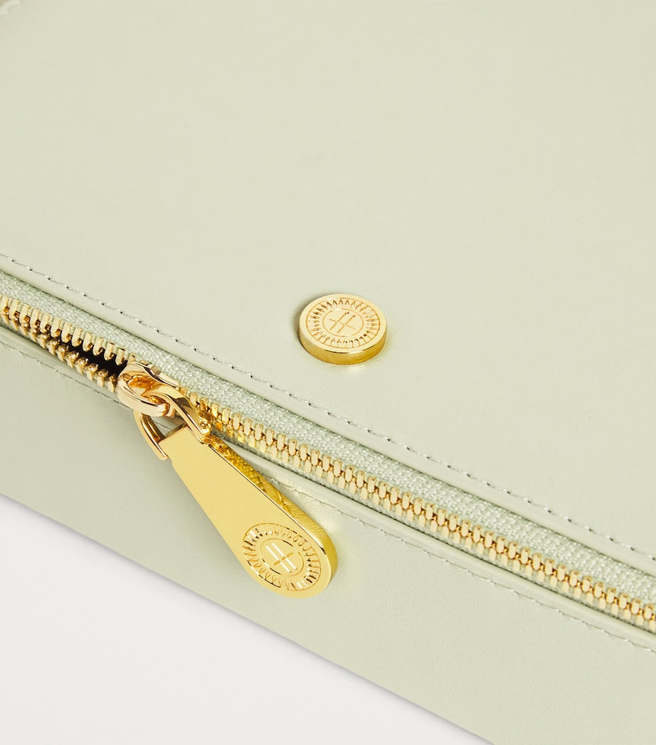 Harrods large soft grain leather trinket box with zip fastening - British product