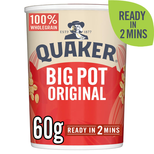 Quaker Oat So Simple Original Porridge Big Pot 60g Porridge & oats Sainsburys   