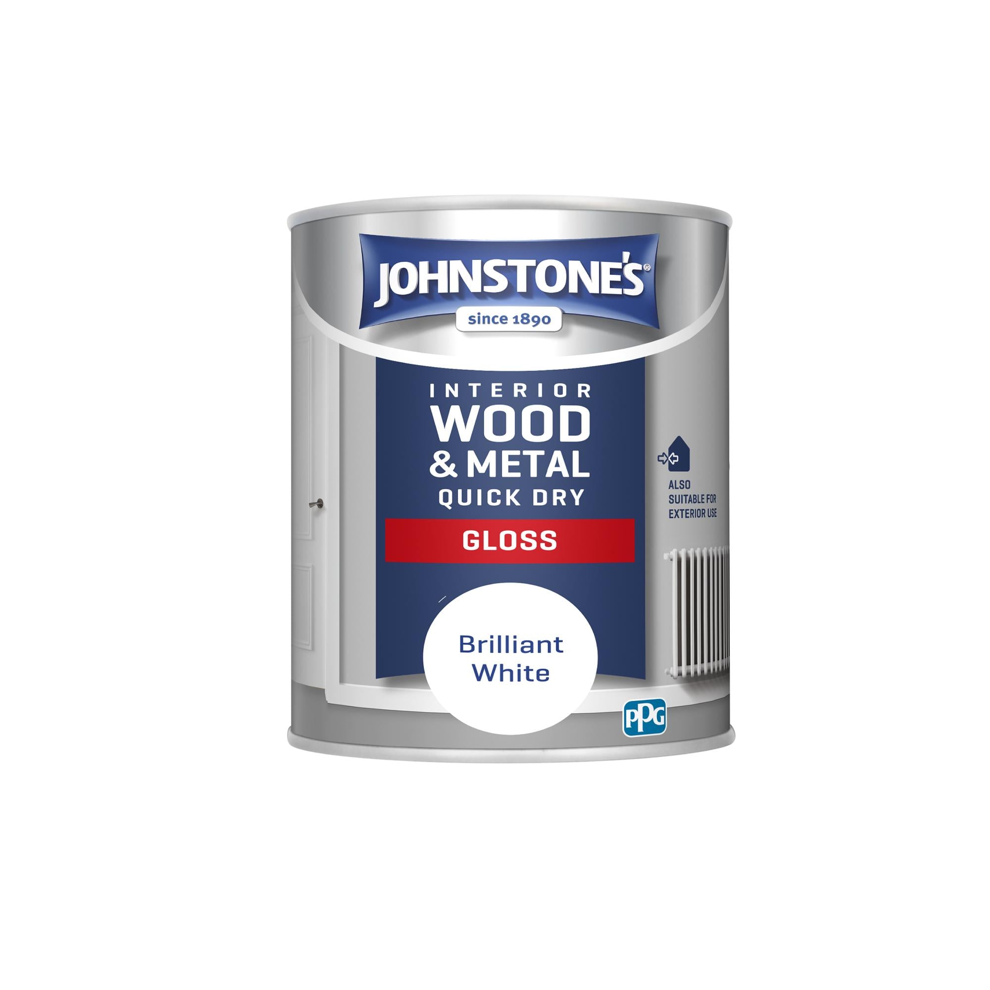 Johnstone's Interior Wood & Metal Quick Dry Gloss Brilliant White 0.75L GOODS Sainsburys   