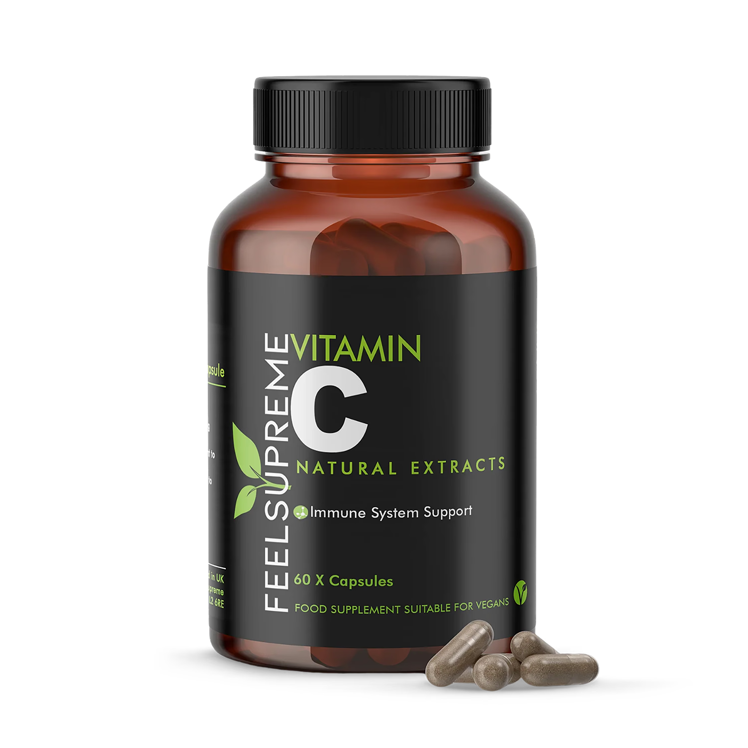 Vitamin C supplement natural extracts 60 capsules, imported from the UK