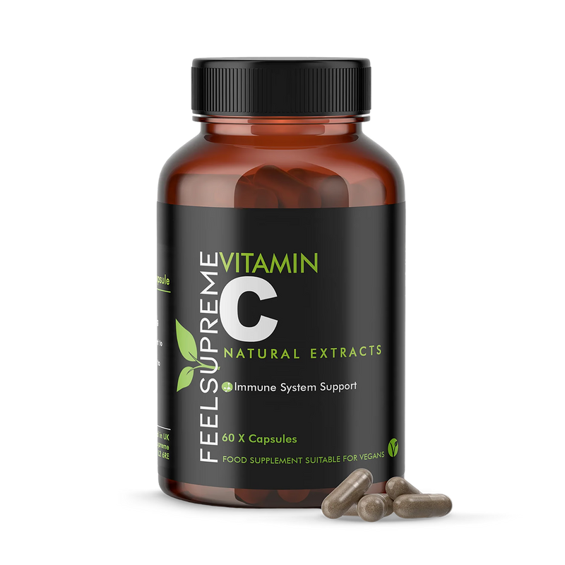 Vitamin C supplement natural extracts 60 capsules, imported from the UK